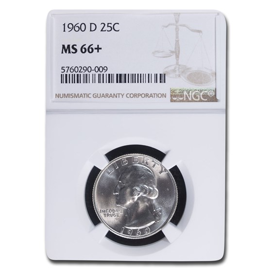 1960-D Washington Quarter MS-66+ NGC 1960-D Washington Quarter MS-66+ NGC